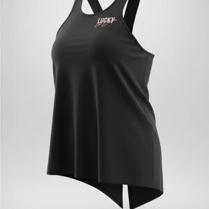 Lucky in Love Splitback Black Performance Tank NWT XS Athletic Pickleball Tennis